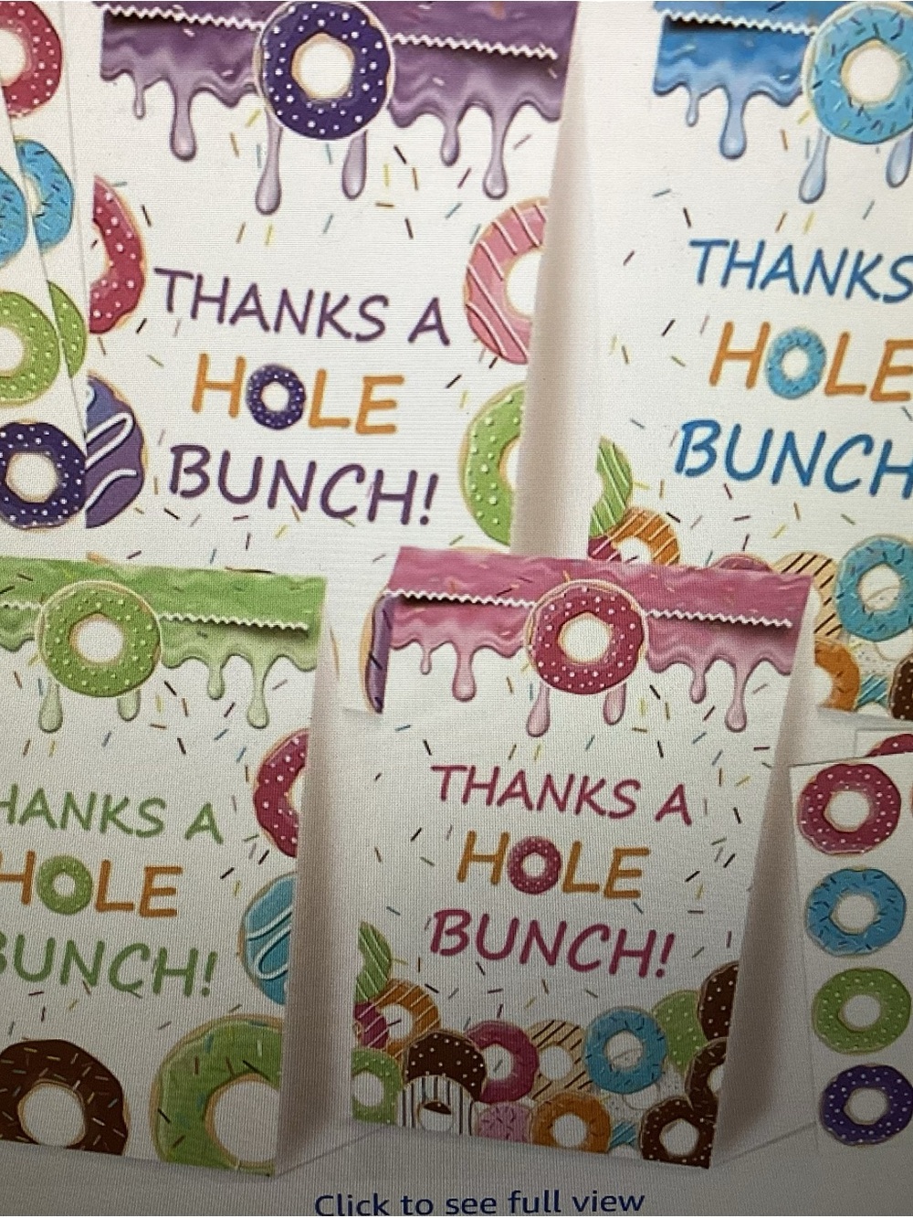 Donut Themed 24 Party Goody Bags with Sticker Closure